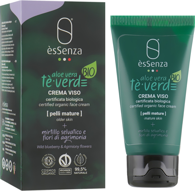 Крем для зрелой кожи лица "Алоэ вера и зеленый чай" - EsSenza Aloe Vera E Te Verde Face Cream