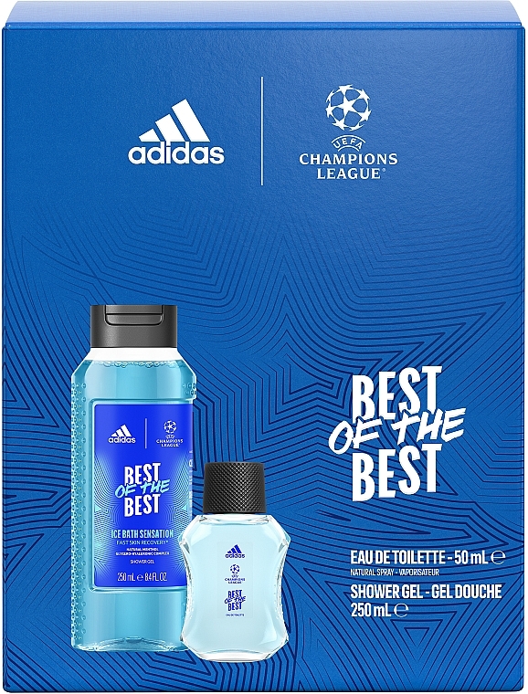 Adidas UEFA 9 Best Of The Best - Набор (edt/50ml + sh/gel/250ml) — фото N2