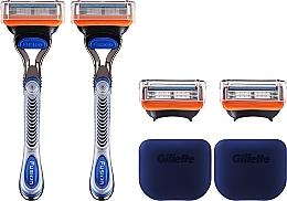 Набор - Gillette Sharp Gillette Sharp (razor/2pcs + blade/4pcs + case/2pcs) — фото N1