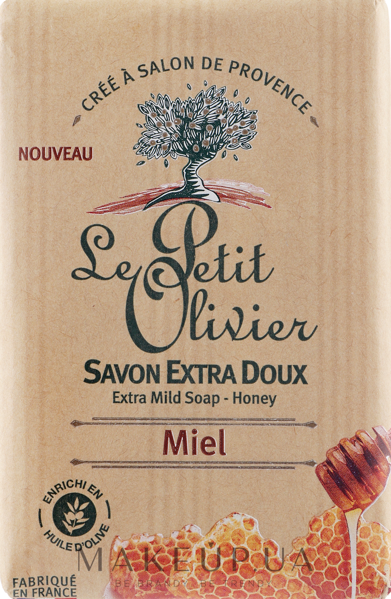 Мыло экстранежное, с экстрактом меда - Le Petit Olivier Extra mild soap-Honey — фото 250g