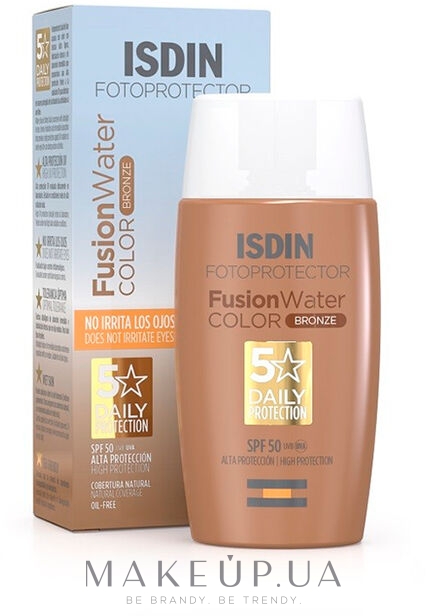 Тонувальний сонцезахисний крем - Isdin Fusion Water Colour Light SPF50 — фото Bronze