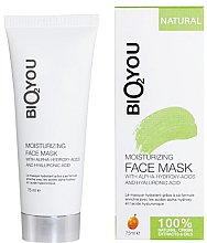Зволожувальна маска для обличчя з AHA та гіалуроновою кислотою - Bio2You Natural Moisturising Face Mask — фото N1