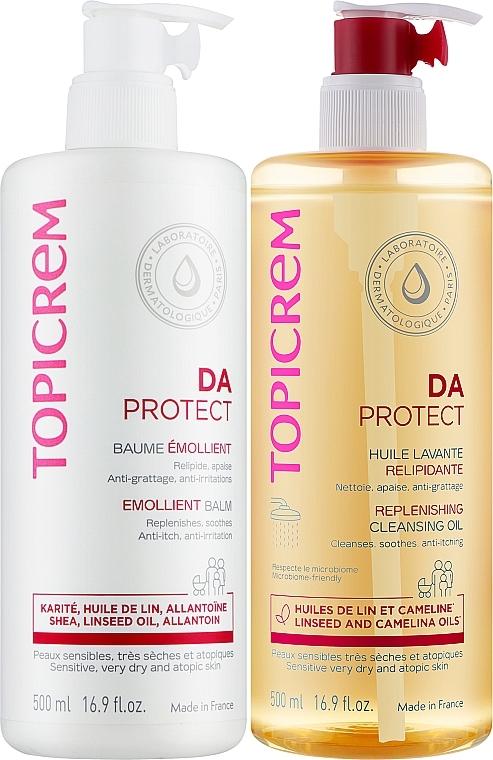 Набор - Topicrem DA Protect (oil/500ml + balm/500ml) — фото N2