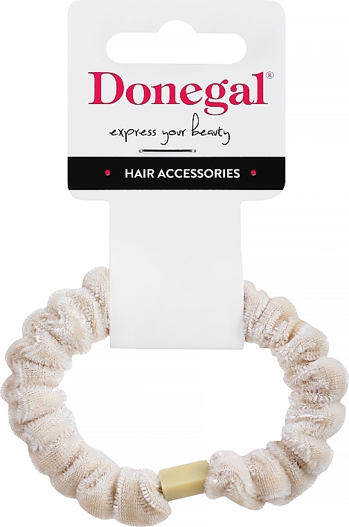 Резинка для волос FA-5679+2, бежевая - Donegal — фото N1