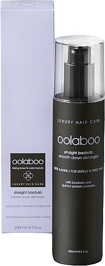 Кондиціонер для виткого, пухнастого і неслухняного волосся - Oolaboo Straight Baobab Smooth Down Detangler — фото N1