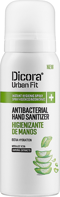 Дезінфікувальний спрей для рук з ароматом алое вера - Dicora Urban Fit Protects & Hydrates Hand Sanitizer — фото N1