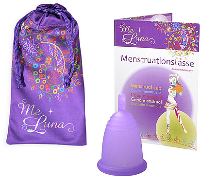 Менструальная чаша с ножкой, размер S, фиолетовая - MeLuna Classic Menstrual Cup Stem — фото N1