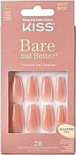 Набор накладных ногтей, размер L - Kiss Bare But Better Nude Glow — фото N1