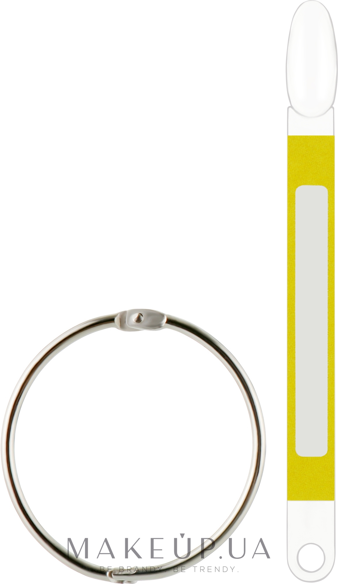 Типсы на кольце, желтый стикер, прозрачные, миндаль - Sticker Tips  — фото 50шт