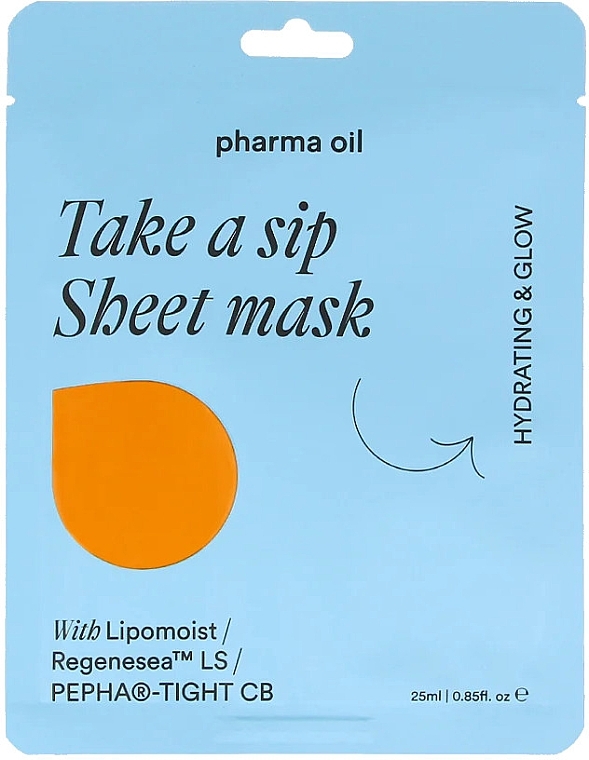 Увлажняющая тканевая маска для лица - Pharma Oil Take A Sip Sheet Mask — фото N1