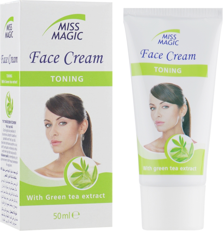 Крем для лица тонизирующий с экстрактом зеленого чая - Miss Magic Toning Face Cream