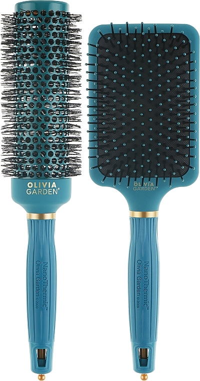 Набір щіток для волосся, 2 шт. - Olivia Garden NanoThermic Peacock Limited Edition — фото N1