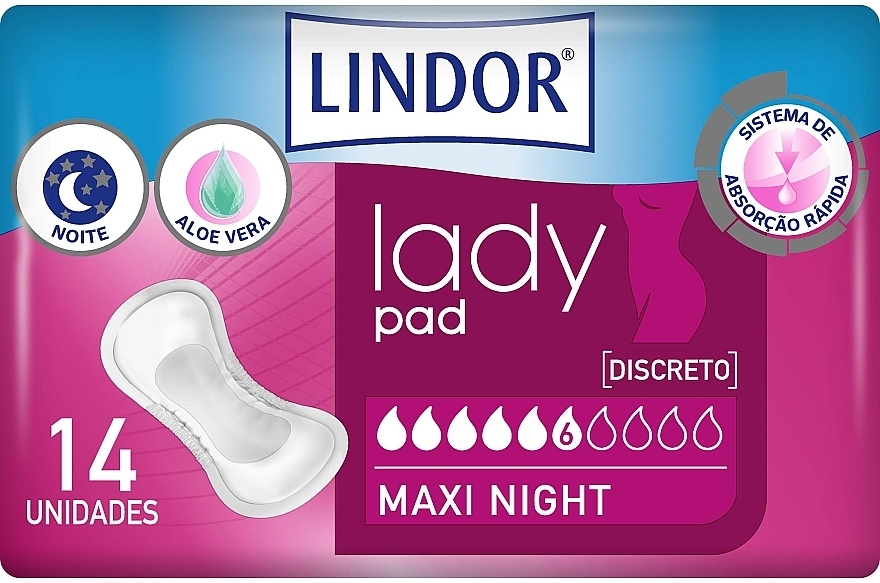 Прокладки ночные, 14 шт - Hartmann Lindor Lady Pad Maxi Night — фото N1
