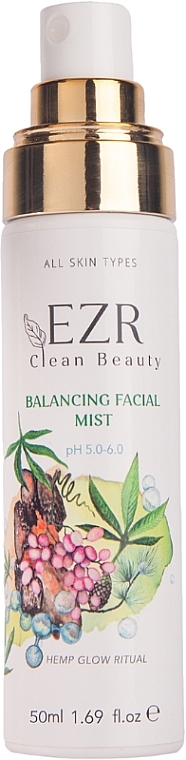 Балансувальний тонік-міст для обличчя - EZR Clean Beauty Balancing Facial Mist — фото N1