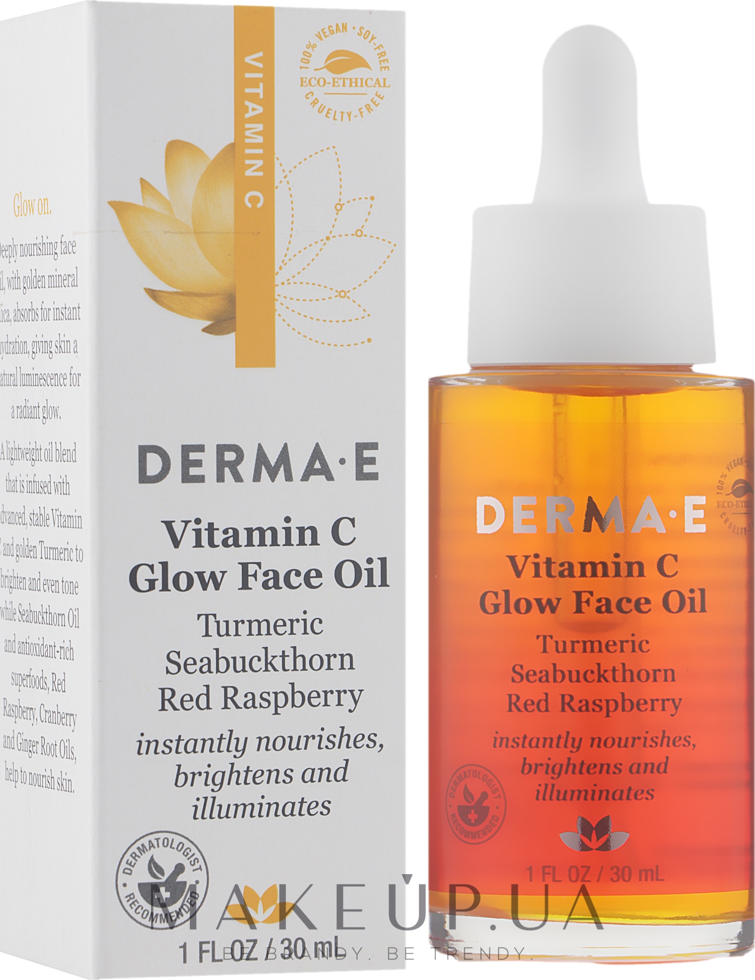 Масло для сияния кожи лица с витамином С - Derma E Vitamin C Glow Face Oil — фото 30ml