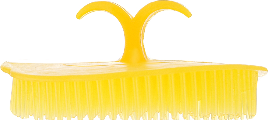 Щетка-массажер пластиковая для мытья головы CS042Y, желтая - Cosmo Shop — фото N2