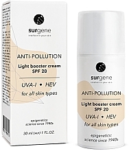 Парфумерія, косметика Захисний крем для обличчя - Surgene Anti-Pollution Light Booster Cream SPF 20