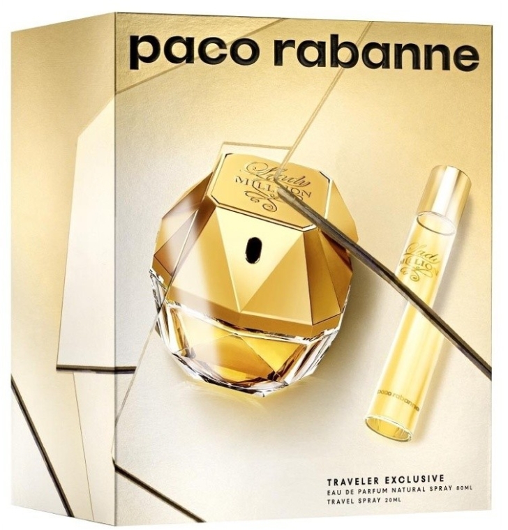 Paco Rabanne Lady Million Traveler Exclusive - Набор (edp/80ml + edp/20ml) — фото N1