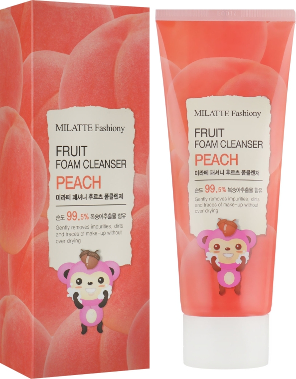 Пенка для умывания "Персик" - Milatte Fruit Foam Cleanser Peach