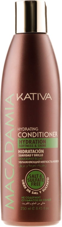 Зволожувальний кондиціонер для нормального та пошкодженого волосся - Kativa Macadamia Hydrating Conditioner — фото N1