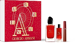 Парфумерія, косметика Giorgio Armani Si Passione Christmas Gift Set - Набір (edp/mini/15ml + edp/100ml + lipstick/6.5ml)