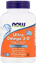 Жирні кислоти Omega 3-D - Now Foods Ultra Omega 3-D with Vitamin D-3 Fish Softgels — фото N2