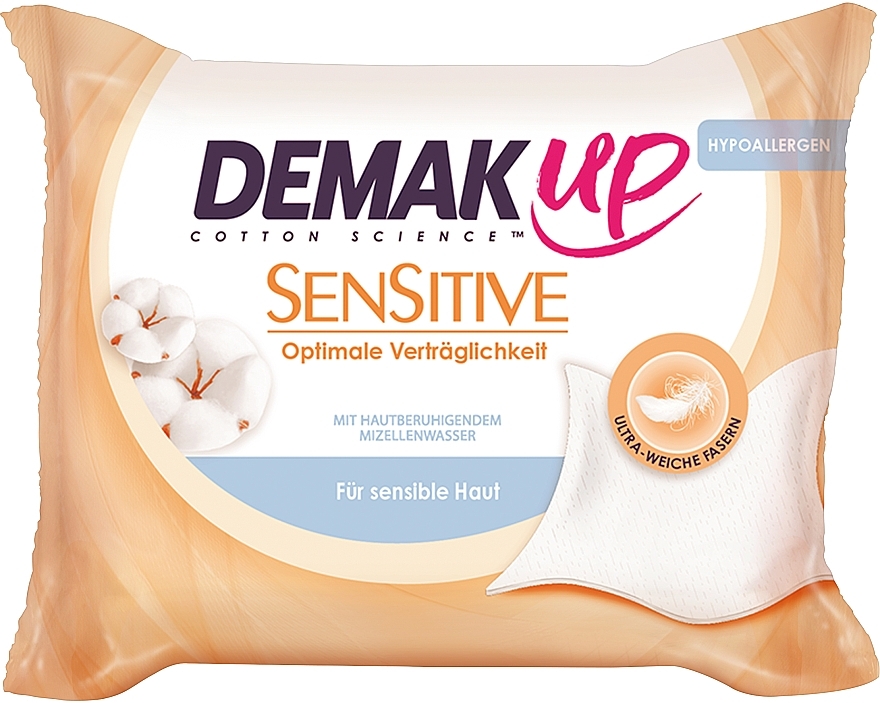 Вологі серветки для обличчя, 23 шт. - Demak Up Sensitive — фото N2