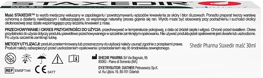 Кровоостанавливающая мазь при кровотечениях - Diather Diagnostics & Therapy Staxedir — фото N2