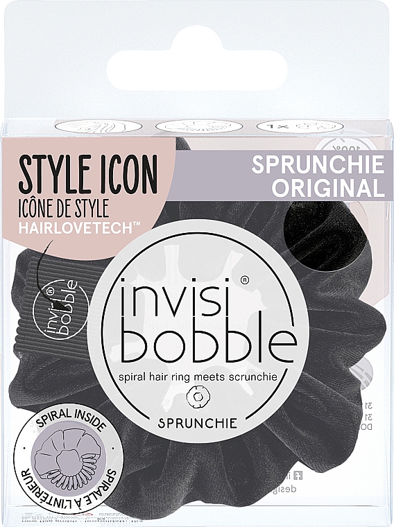 Резинка-браслет для волос, черная - Invisibobble Sprunchie Original True Black — фото N1