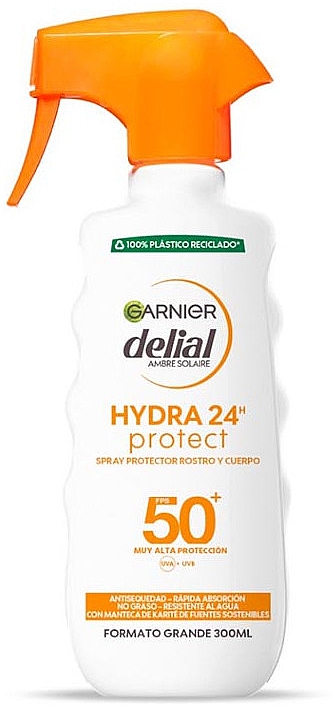 Солнцезащитный спрей - Garnier Delial Ambre Solaire Hydra 24h Protect Spray SPF50+ — фото N1