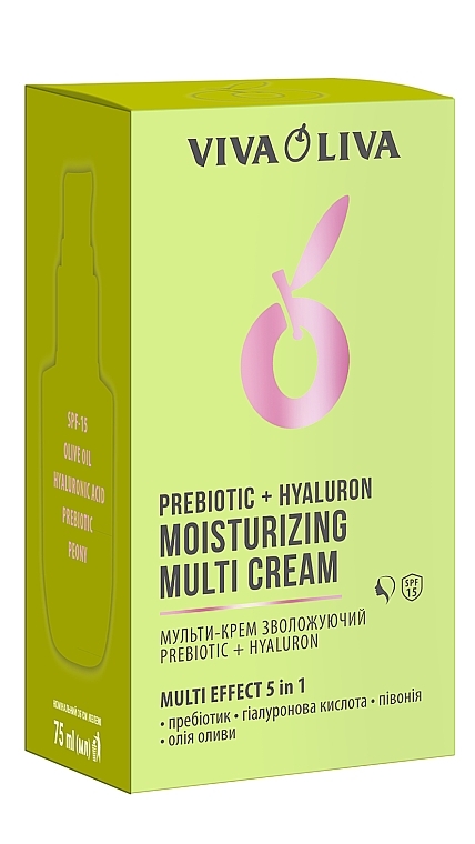 УЦІНКА Мульти-крем для обличчя зволожуючий - Viva Oliva Prebiotic + Hyaluron Moisturizing Multi Cream SPF 15 * — фото N3