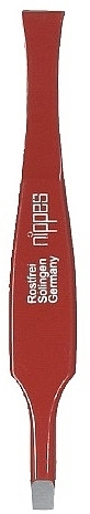 Пінцет прямий, 8 см, червоний - Nippes Solingen Tweezer 759 — фото N1