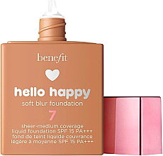 Тональная основа с эффектом мягкого свечения - Benefit Hello Happy Soft Blur Foundation — фото N2