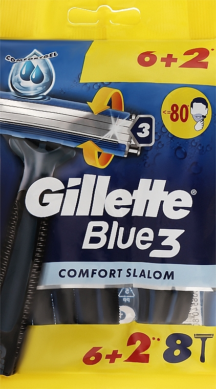 Набор одноразовых станков для бритья, 8 шт. - Gillette Blue 3 Comfort Slalom — фото N9