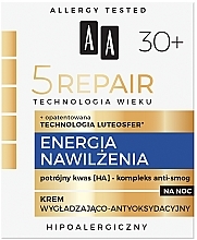 Ночной крем для лица - AA Age Technology 5 Repair Moisturizing And Energizing Night Cream 30+ — фото N3