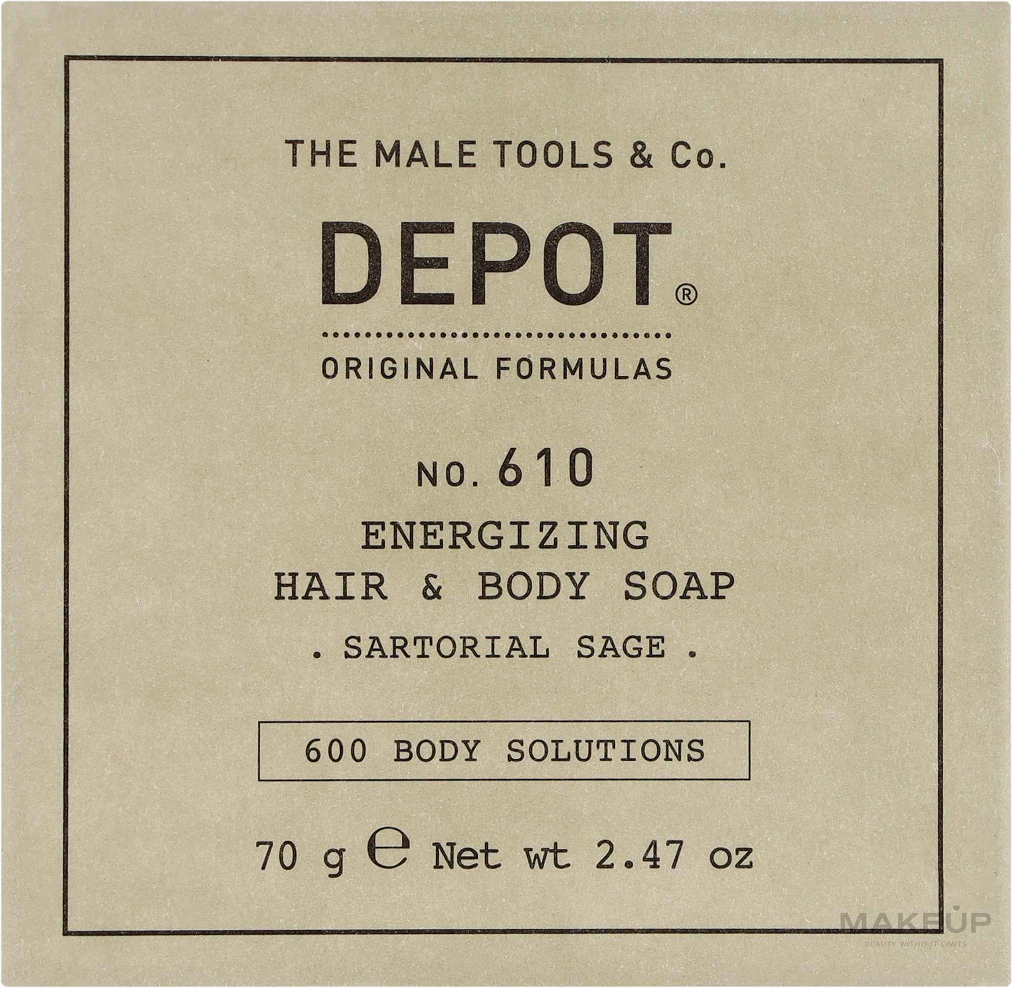 Мыло энергетическое для волос и тела - Depot Body Solutions 610 Energizing Hair & Body Soap — фото 70g