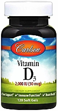 Вітамін D3, 2000 мг - Carlson Labs Vitamin D3 — фото N1