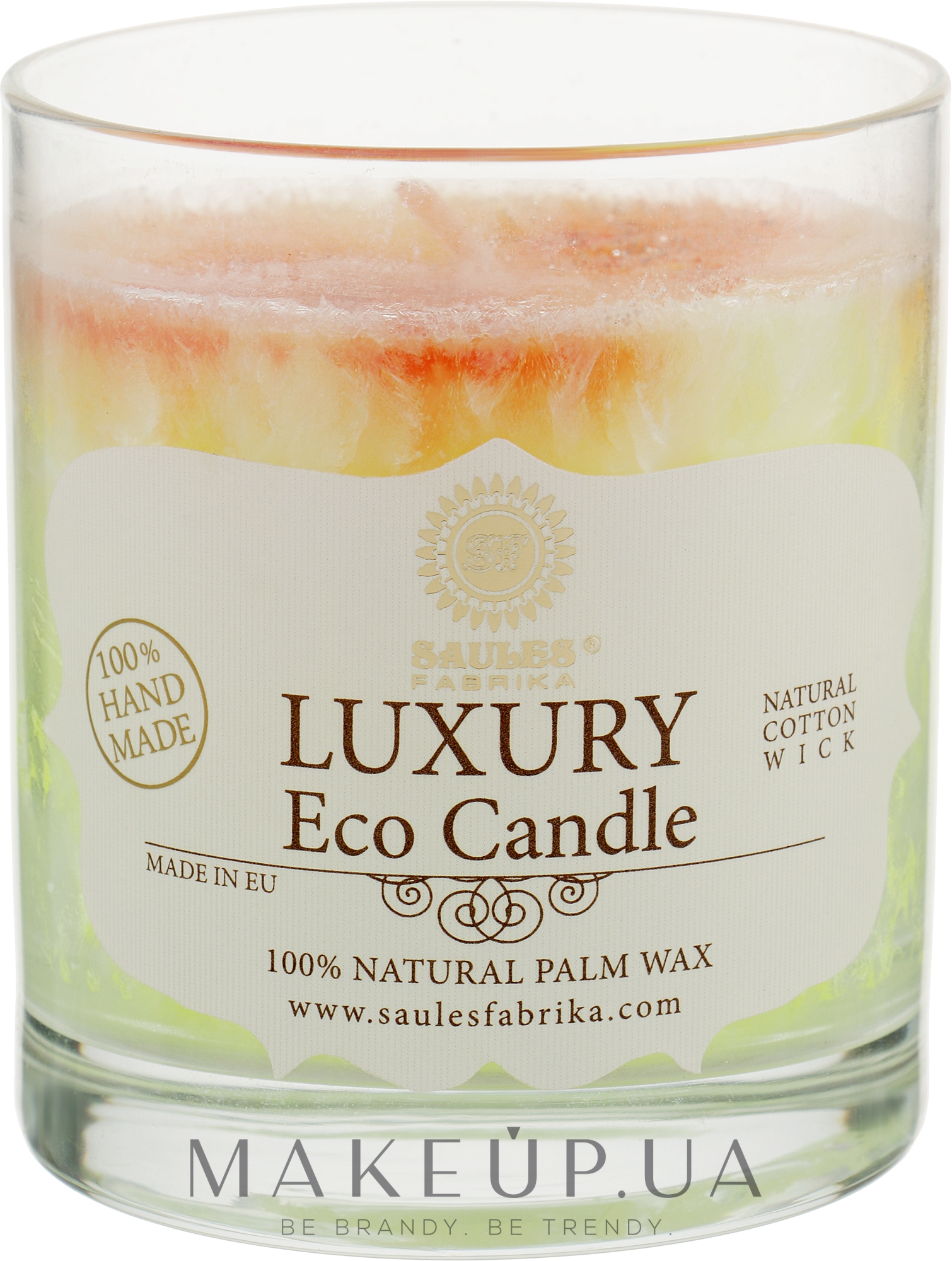 Свічка з пальмового воску в склянці "Іланг-іланг" - Saules Fabrika Luxary Eco Candle — фото 220ml