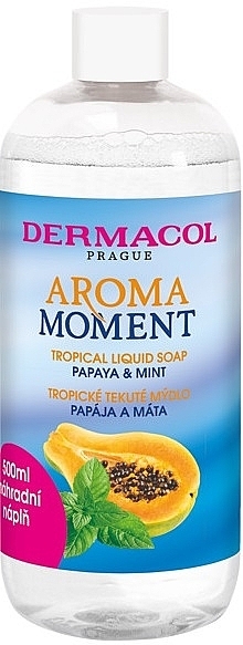 Рідке мило "Папая та м'ята" - Dermacol Aroma Moment Tropical Liquid Soap (змінний блок) — фото N1