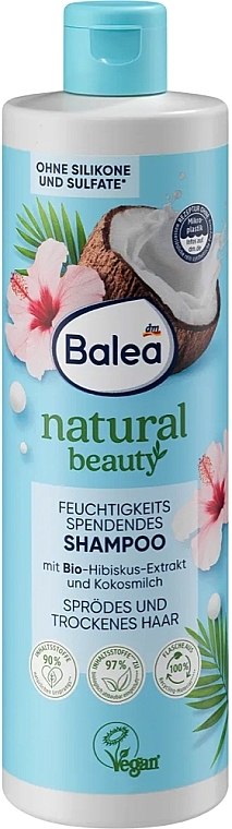 Шампунь для волос с органическим экстрактом гибискуса и кокосовым молоком - Balea Natural Beauty Organic Hibiscus Extract And Coconut Milk