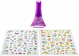 Детский набор для дизайна ногтей "Нэйл-Дизайн" Единорог, ежевичный лак - Lukky — фото N2