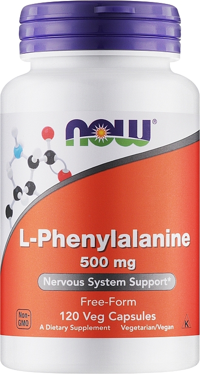 Амінокислота "L-фенілаланін", 500 мг - Now Foods L-Phenylalanine — фото N1
