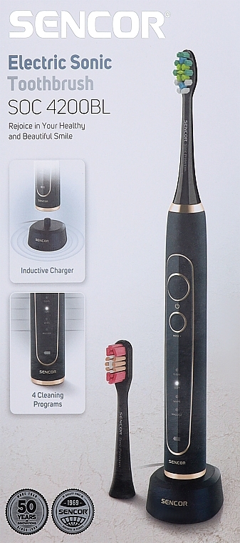 Електрична зубна щітка, чорна, SOC 4200BL - Sencor — фото N1