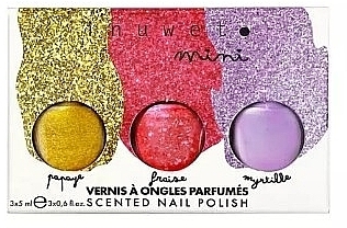 Набор - Inuwet Mini Scented Nail Polish Trio Set (nail/polish/5 ml*3) — фото N1