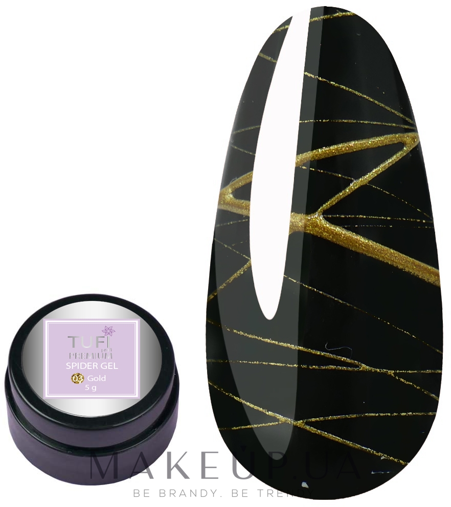 Гель-павутинка для нігтів - Tufi Profi Premium Spider Gel — фото 003 - Gold