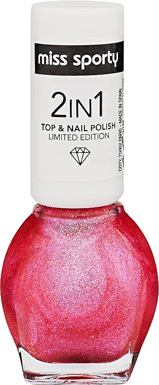 Лак для нігтів - Miss Sporty 2In1 Top & Nail Polish Limited Edition — фото N1