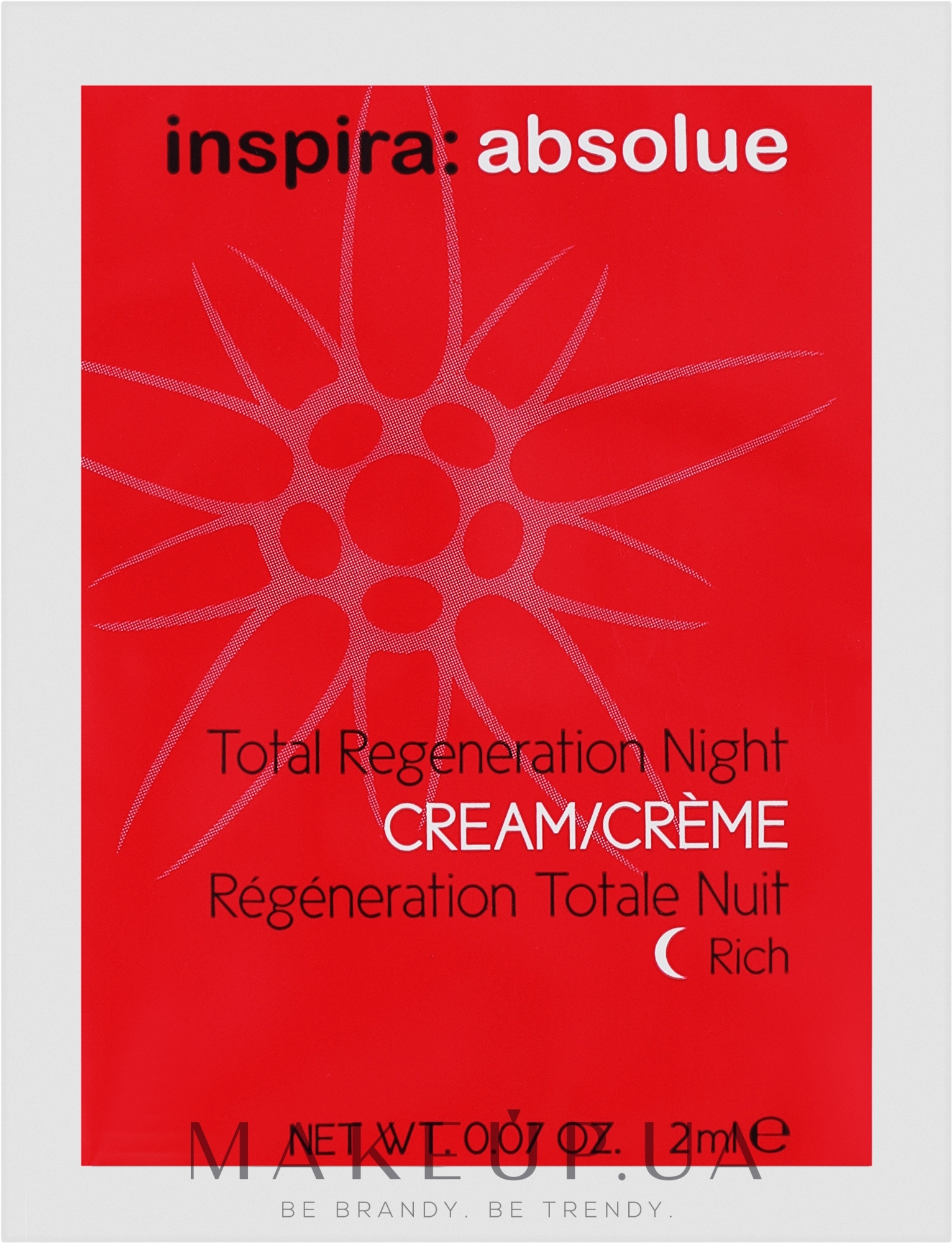 Восстанавливающий ночной крем для сухой кожи лица - Inspira:cosmetics Inspira:absolue Total Regeneration Night Cream Rich (пробник) — фото 2ml