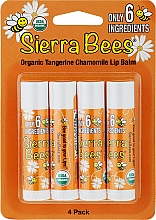 Парфумерія, косметика Набір бальзамів для губ з екстрактом мандарина й ромашки - Sierra Bees (lip/balm/4x4,25g)