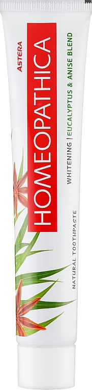 Гомеопатическая зубная паста "Эвкалипт и анис" - Astera Homeopathica Whitening Eucalyptus & Anise Toothpaste — фото N1