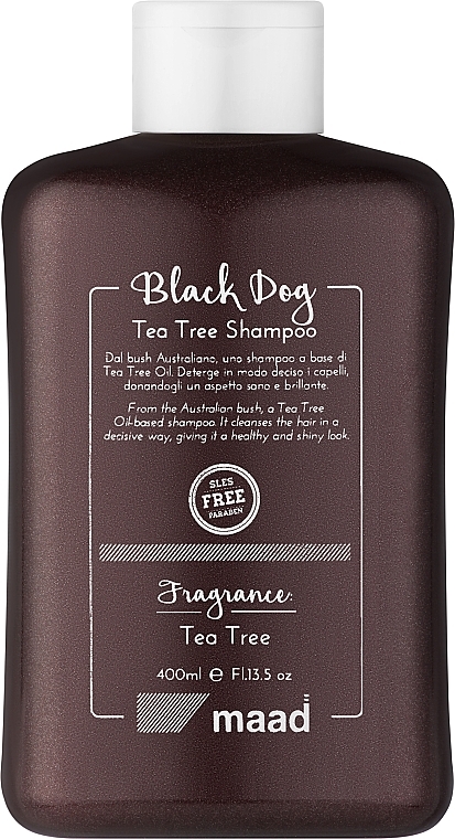 Шампунь для волосся з олією чайного дерева - Maad Black Dog Tea Tree Shampoo — фото N1